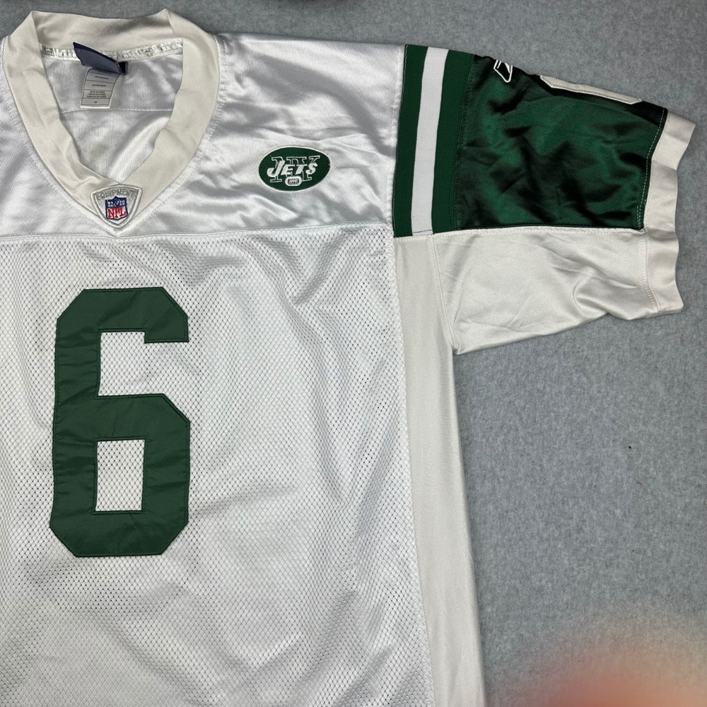 Reebok NFL Authentic New York Jets Mark Sanchez 6 Jersey Mens 52 White Green - Picture 3 of 7